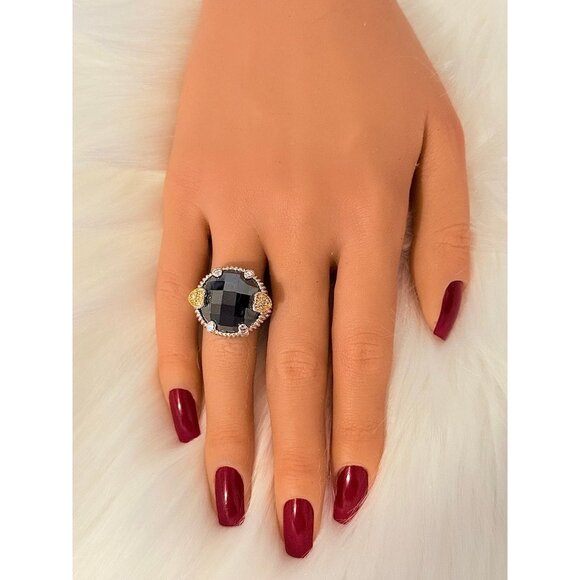 Large Onyx/Cz Ring - Picture 7 of 8